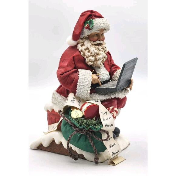 Clothtique Possible Dreams Santa's New List Computer Laptop Who's Naughty Nice - Picture 1 of 14